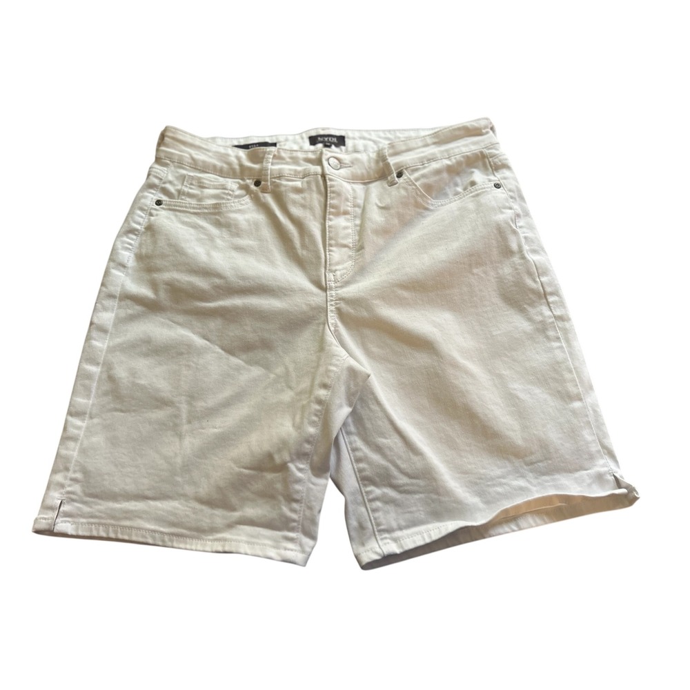 NYDJ Ella Fit Is Everything White Denim‎ Bermuda Shorts Womens Size 14